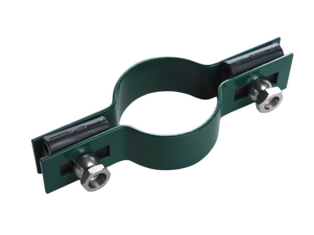 Příchytka objímková-RAL 6005- průběžná na sloupek Ø 48 mm